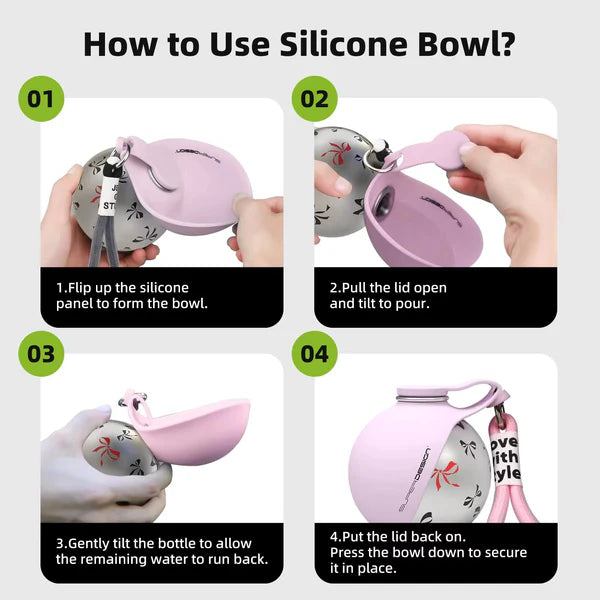 PawSome™ Dog Water Bottle With Bowl