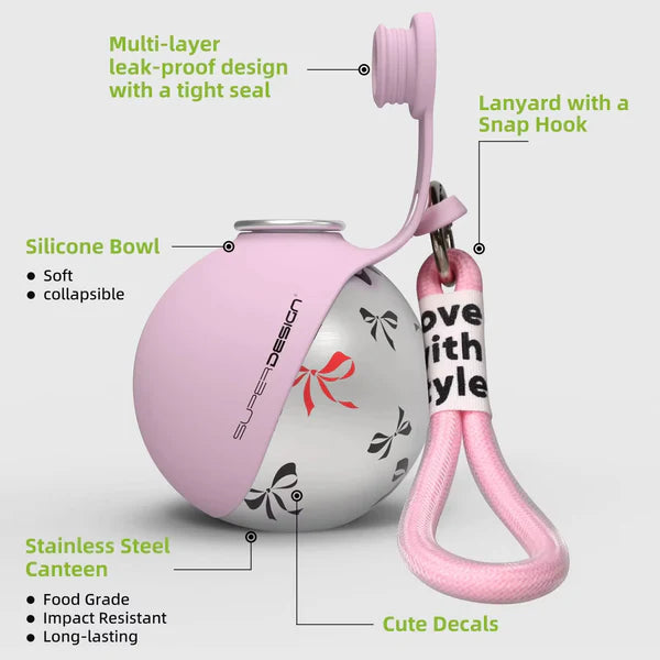 PawSome™ Dog Water Bottle With Bowl